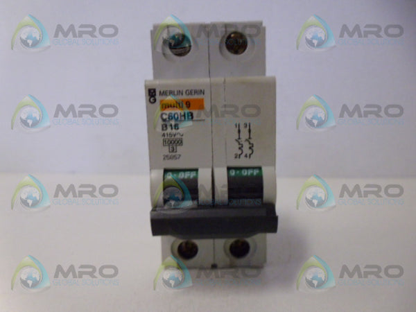 MERLIN GERIN C60HB B16 CIRCUIT BREAKER 2P 16A NSMP