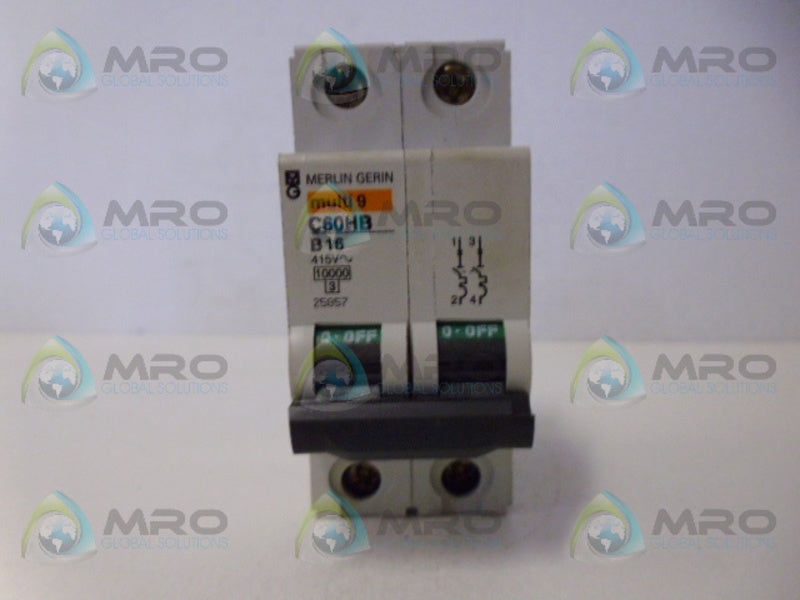 MERLIN GERIN C60HB B16 CIRCUIT BREAKER 2P 16A NSMP