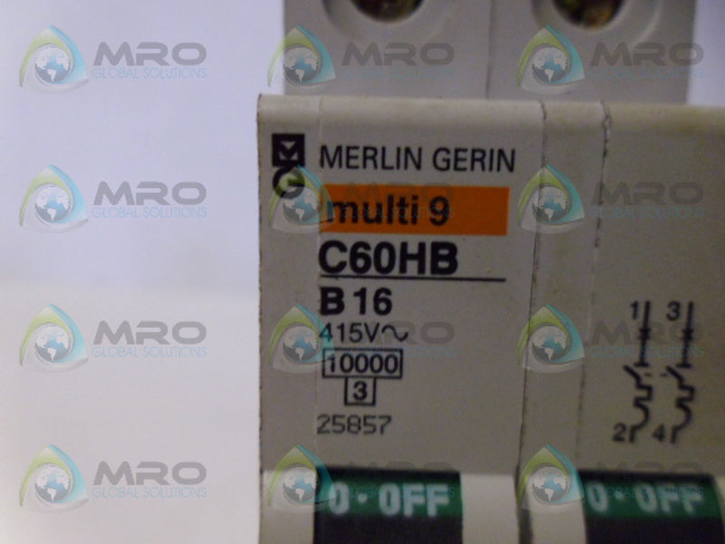 MERLIN GERIN C60HB B16 CIRCUIT BREAKER 2P 16A NSMP