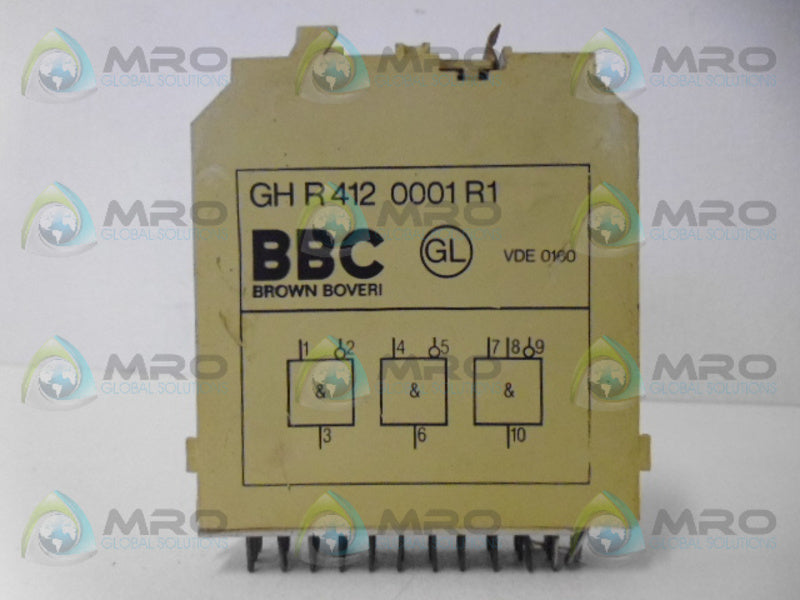 BROWN BOVERI GH R 412 0001 R1 RELAY MODULE UNMP
