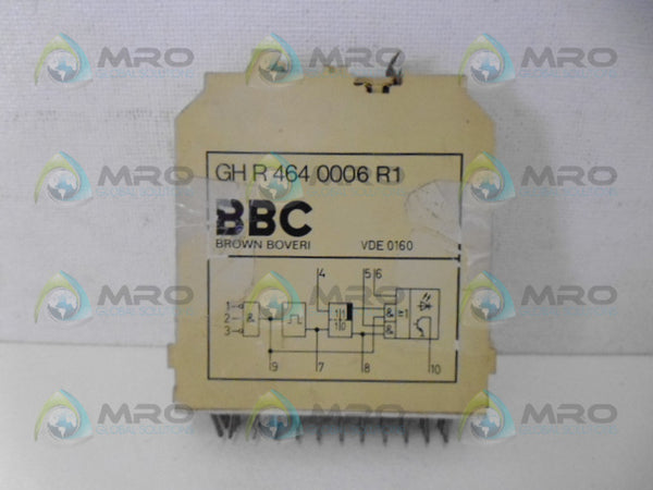 BROWN BOVERI GH R 464 0006 R1 RELAY DELAY MODULE UNMP