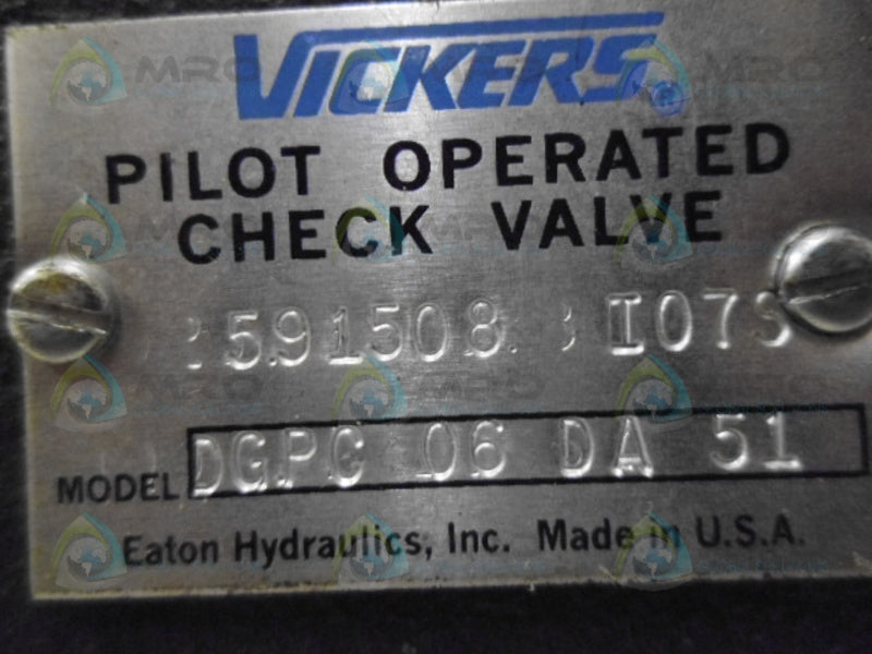 VICKERS DGPC-06-DA-51 PILOT OPERATED CHECK VALVE NSNP