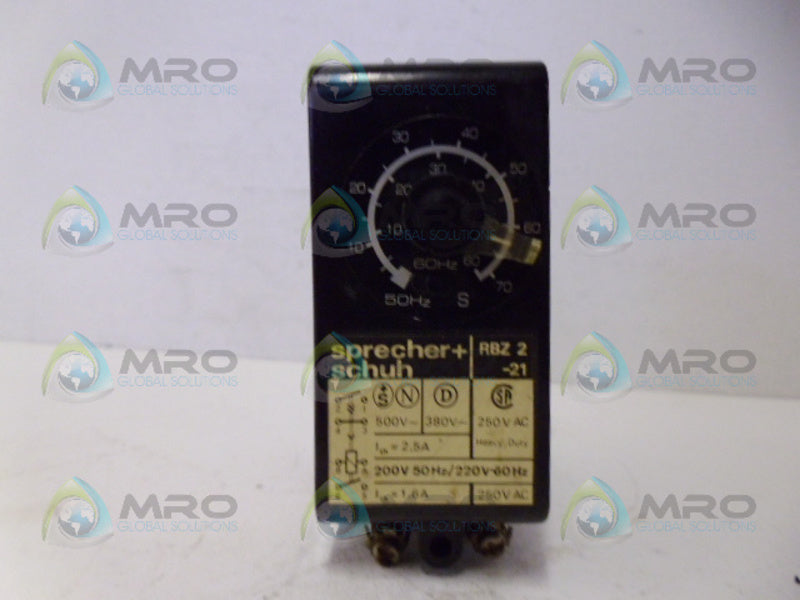 SPRECHER+SCHUH RBZ2-21 TIME RELAY/DELAY NSNP