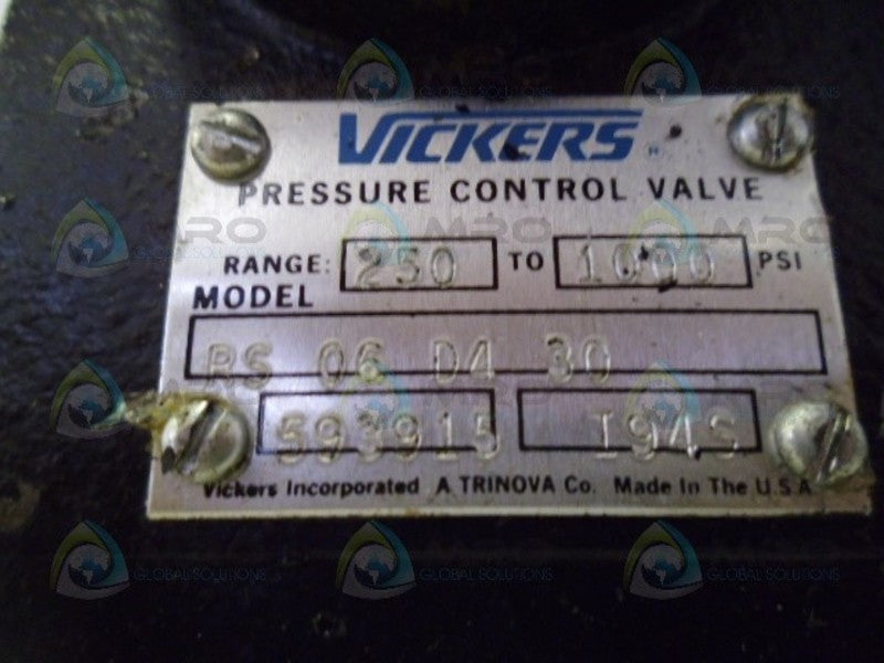 VICKERS RS-06-D4-30 PRESSURE CONTROL VALVE *NEW NO BOX*