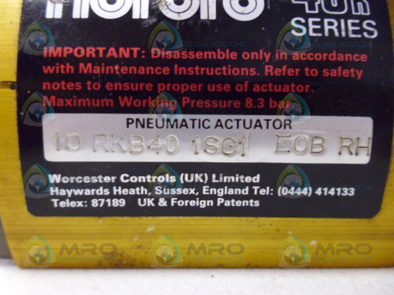 NORBRO 40R SERIES 10-RKB40-1SG1-EOB-RH PNEUMATIC ACTUATOR UNMP