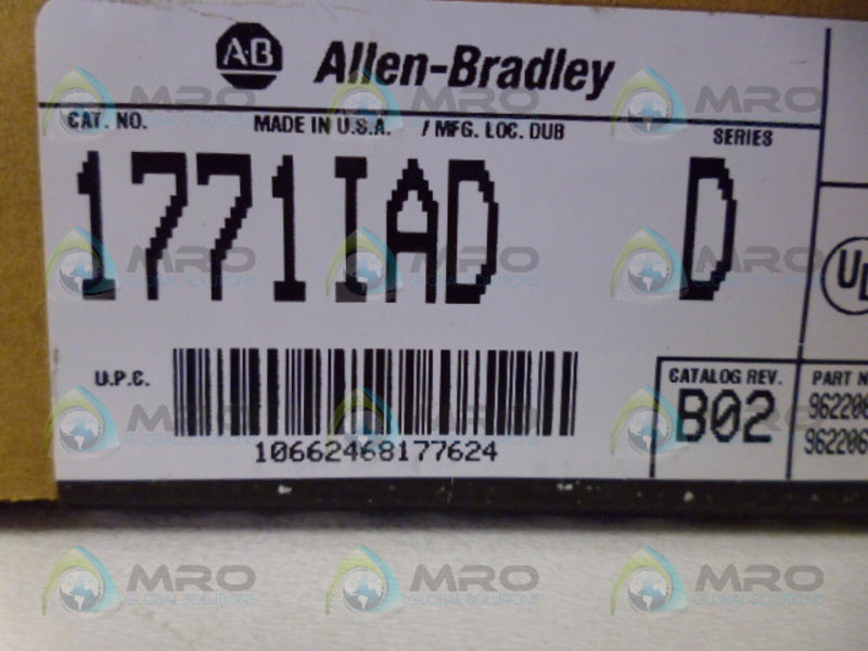 ALLEN BRADLEY 1771-IAD SER. D DATE: 1998  NSFS