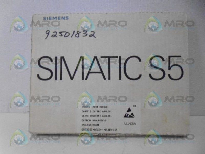 SIEMENS SIMATIC S5 6ES5463-4UB12 ANALOG INPUT MODULE NSMP