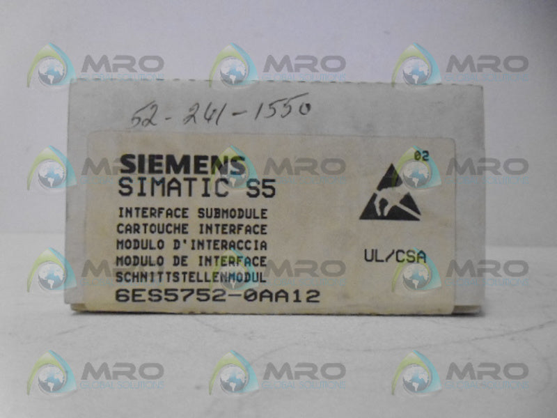 SIEMENS SIMATIC S5 6ES5752-0AA12 MODULE INTERFACE NSFS