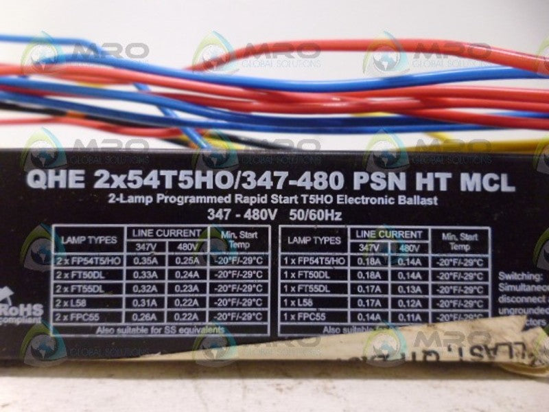 SYLVANIA QHE2X54T5HO/347-480PSNHTMCL QUICKTRONIC BALLAST NSNP
