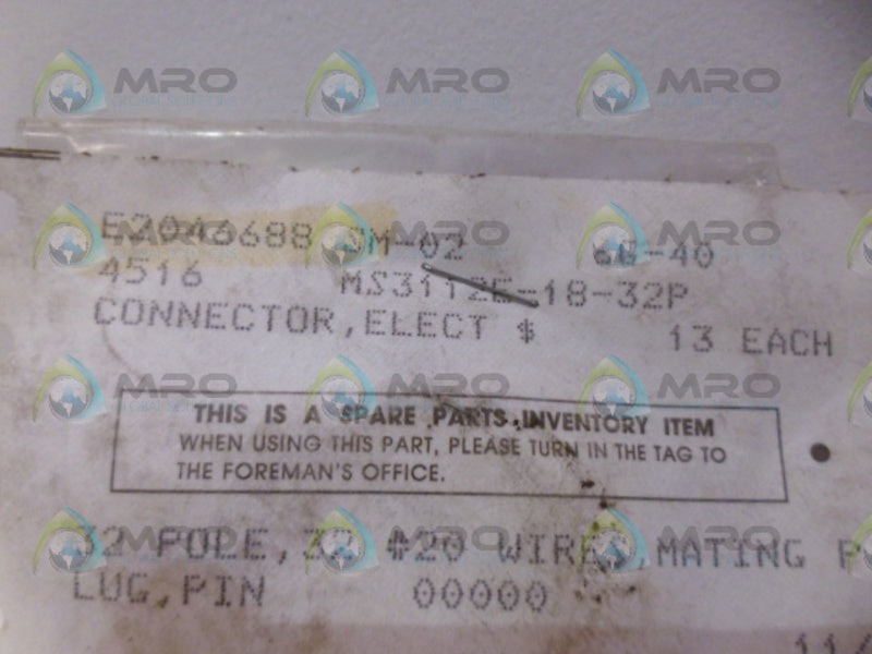 AMPHENOL MS3112E18-32P CONNECTOR NSMP