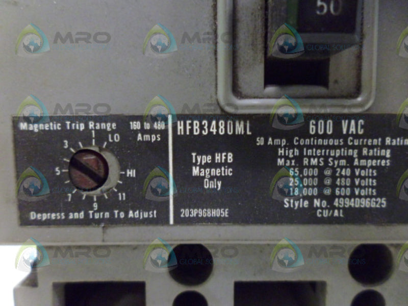 WESTINGHOUSE HFB3480ML CIRCUIT BREAKER UNMP