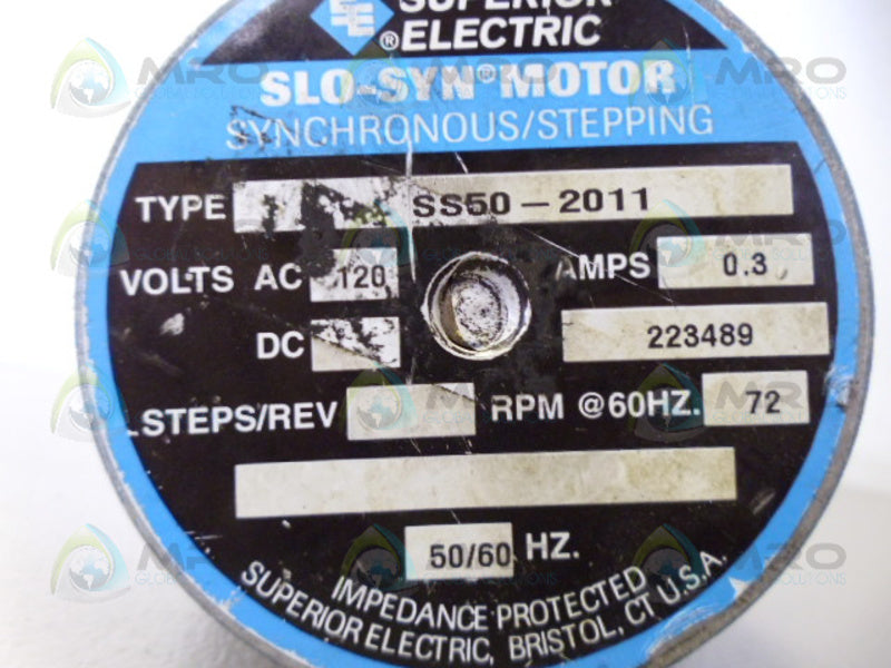 SUPERIOR ELECTRIC SS50-2011 SYNCHRONOUS/STEPPING MOTOR  UNMP