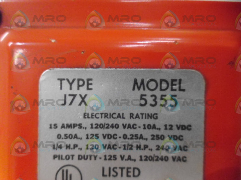 UNITED ELECTRIC J7X-5355 SPRINKLER ALARM SWITCH UNMP