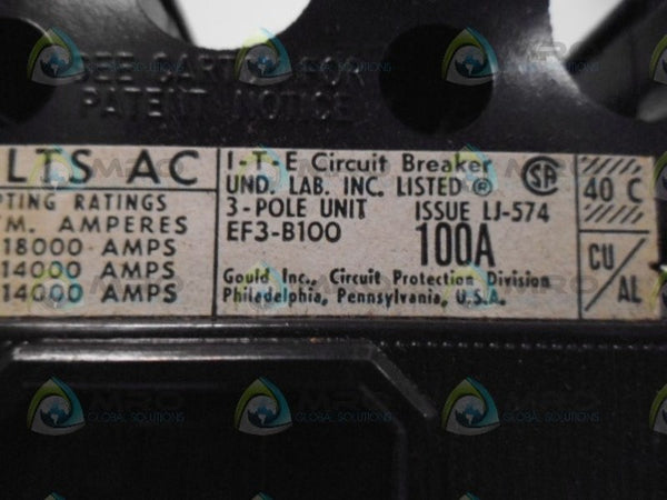 GOULD EF3-B100 CIRCUIT BREAKER NSMP