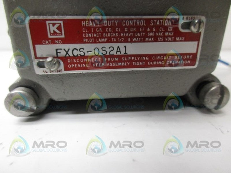 KILLARK FXCS-0S2A1 SEALED CONTROL STATION COVER UNMP