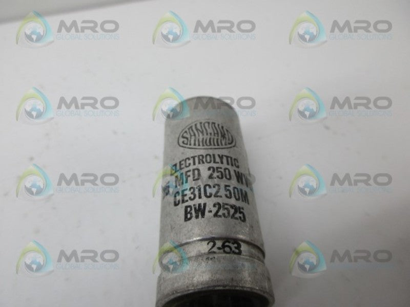 SANGAMD CE31C250M ELECTROLYTIC CAPACITOR UNMP