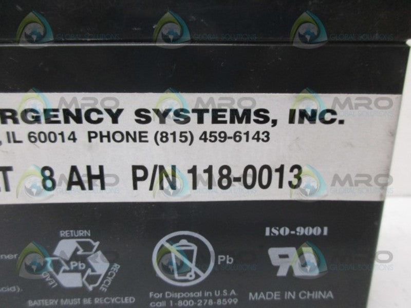 BIG BEAM 118-0013 BATTERY UNMP