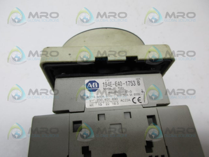 INDUSTRIAL SPARE PART 194E-E40-1753 SER. B UNMP
