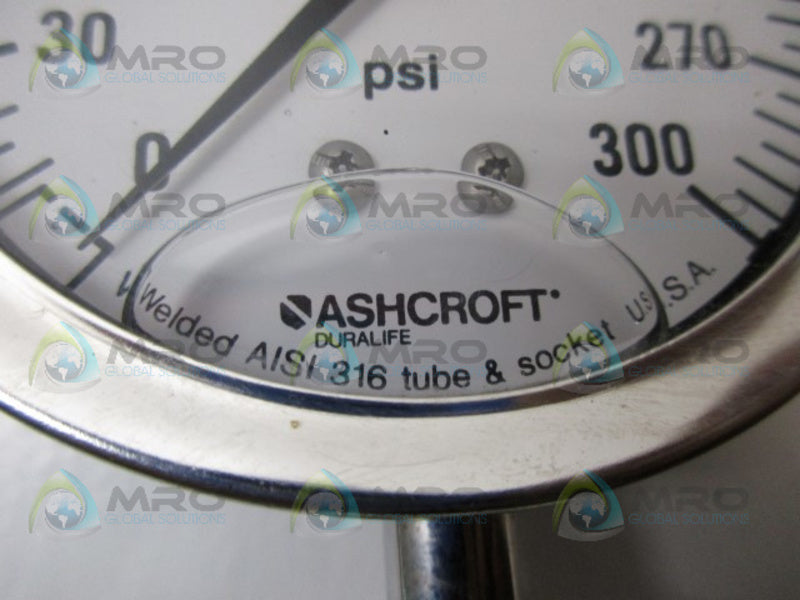 ASHCROFT AISI 316 0-300 TUBE AND SOCKET GAUGE UNMP