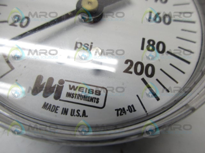 WEISS INSTRUMENTS 724-01 0-200 GAUGE UNMP