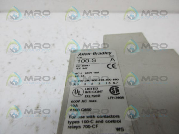 ALLEN BRADLEY 100-S SER A CONTACT BLOCK UNMP