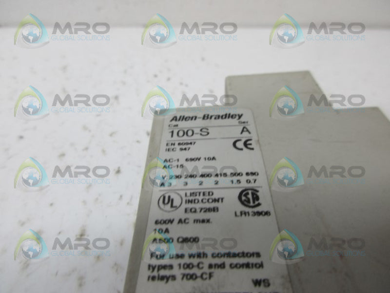 ALLEN BRADLEY 100-S SER A CONTACT BLOCK UNMP
