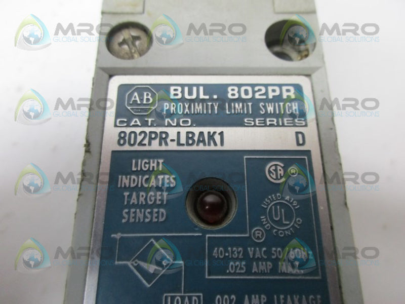 INDUSTRIAL SPARE PART 802PR-LBAK1 PROXIMITY LIMIT SWITCH UNMP