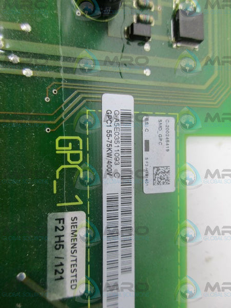 SIEMENS GPC155-75W/400V AS PICTURED CIRCUIT BOARD UNMP