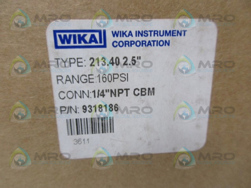 WIKA 9318186 PRESSURE GAUGE NSMP