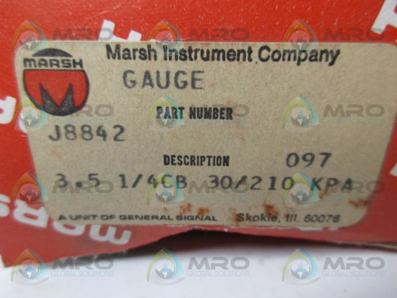 MARSH J8842 097 PRESSURE GAUGE NSMP