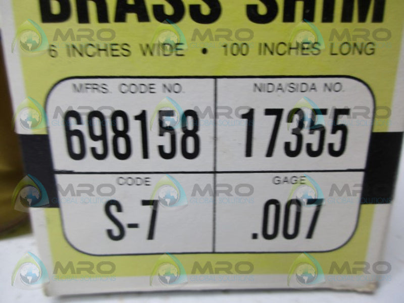 PBP 698158 BRASS SHIM NSMP