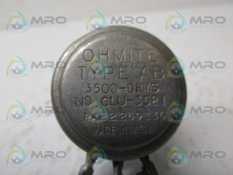 OHMITE CLU-3521 POTENTIOMETER UNMP