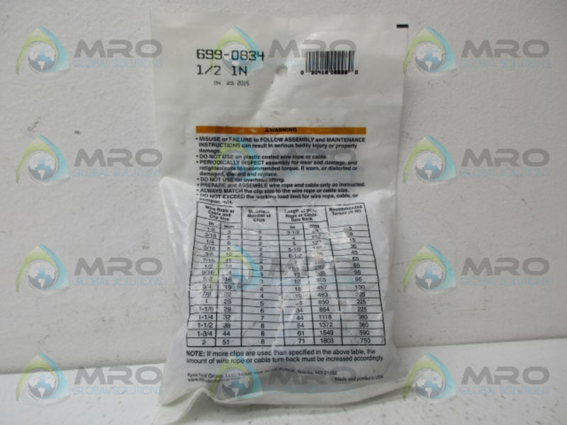 CAMBELL 699-0834 WIRE ROPE CLIP NSMP