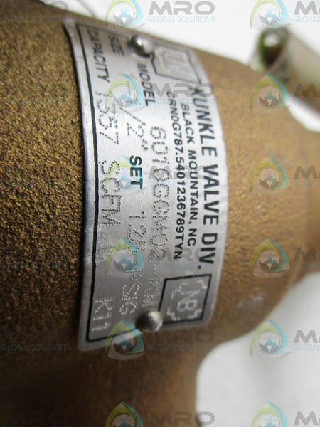 KUNKIE 6010GGM02-KM-0125 SAFETY REFIEF VALVE NSMP