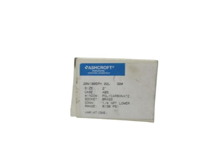 ASHCROFT 20W1005PH02L-30# PRESSURE GAUGE NSMP