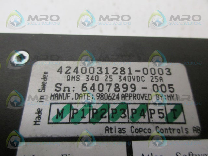 ATLAS COPCO QMS34025 SERVO CONTROLLER NSNP