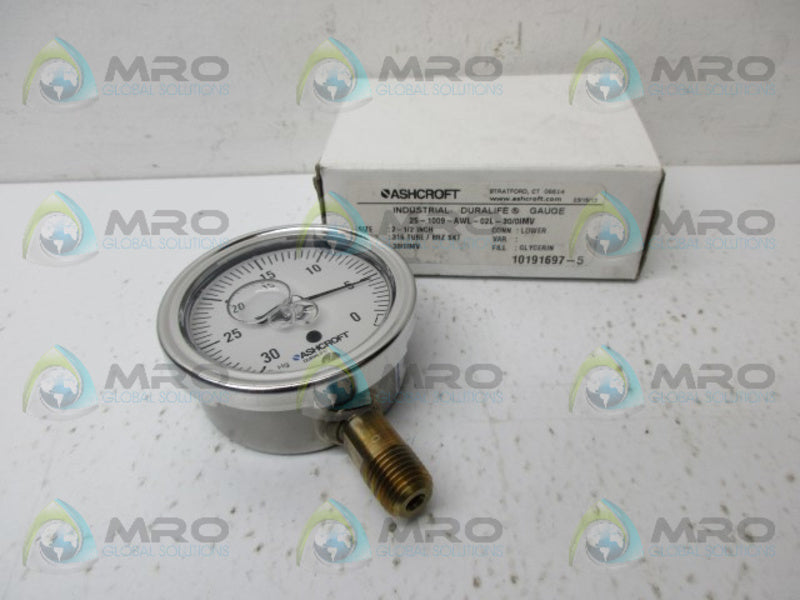 ASHCROFT 25-1009-AWL-02L 30/0IMV PRESSURE GAUGE NSMP