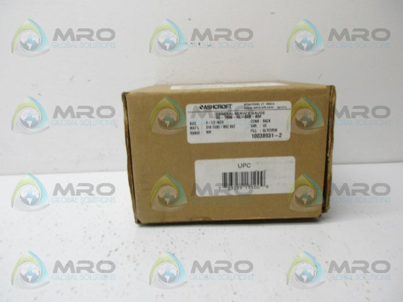 ASHCROFT 45-1009-AL-04B-60# PRESSURE GAUGE NSMP