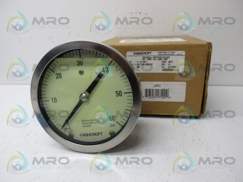 ASHCROFT 45-1009-AL-04B-60# PRESSURE GAUGE NSMP