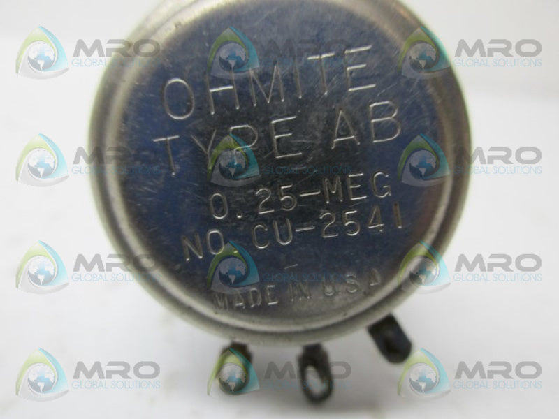 OHMITE CU-2541 POTENTIOMETER UNMP