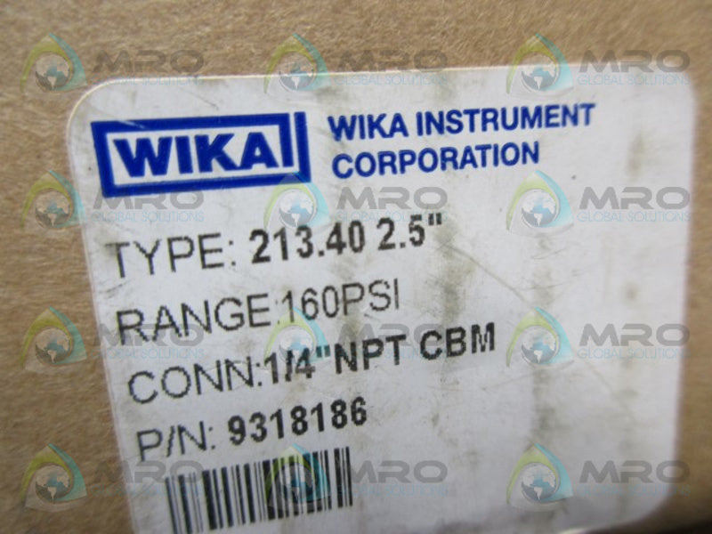 WIKA 9318186 LIQUID FILLED GAUGE NSMP
