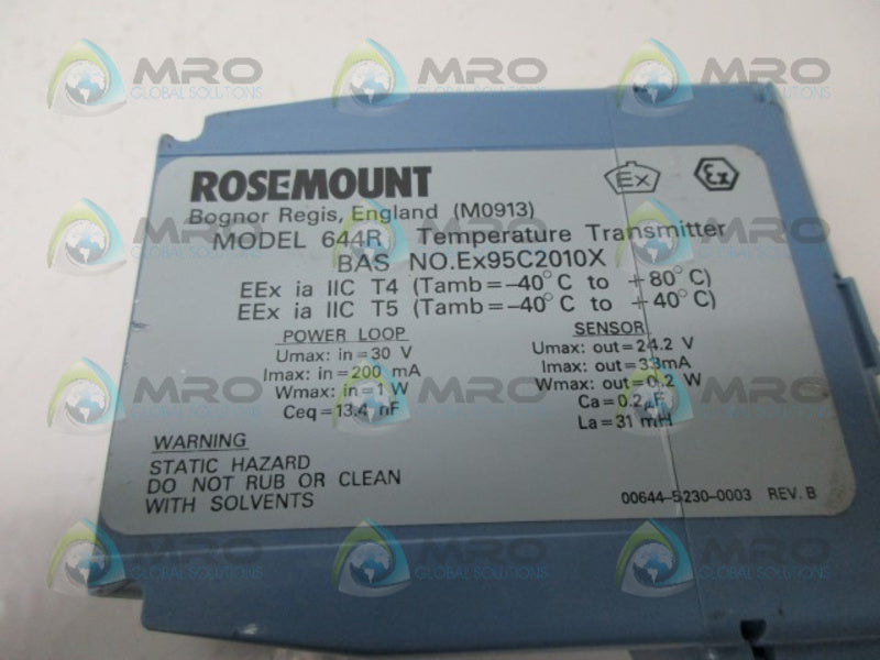 ROSEMOUNT 644R TEMPERATURE TRANSMITTER NSNP