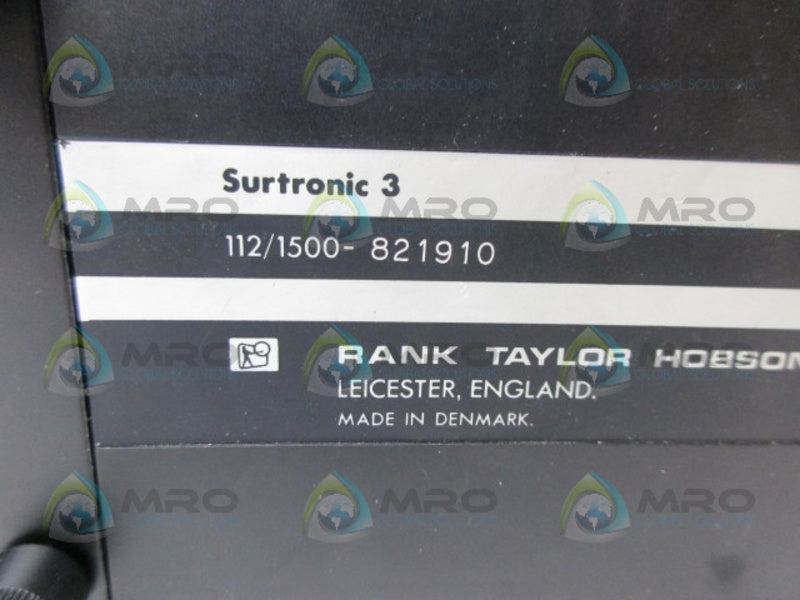 TAYLOR HOBSON SURTRONIC 3 112/1500-821910 SURFACE PROFILOMETER NSNP