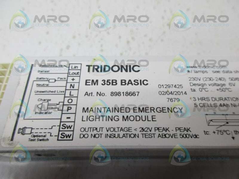TRIDONIC 89818667 BASIC EMERGENCY LIGHTING MODULE  NSNP