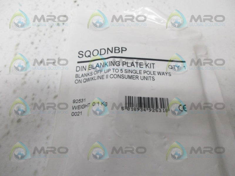 SQUARE D SQODNBP DIN BLANKING PLATE KIT NSMP