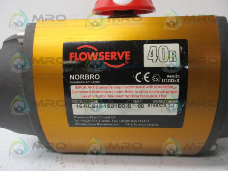 FLOWSERVE 15-RDB40-1SD1E0-D PNEUMATIC ACTUATOR  NSNP