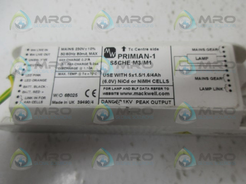 MAC WELL S5CHEM3/M1 ELECTRIC BALLAST UNMP