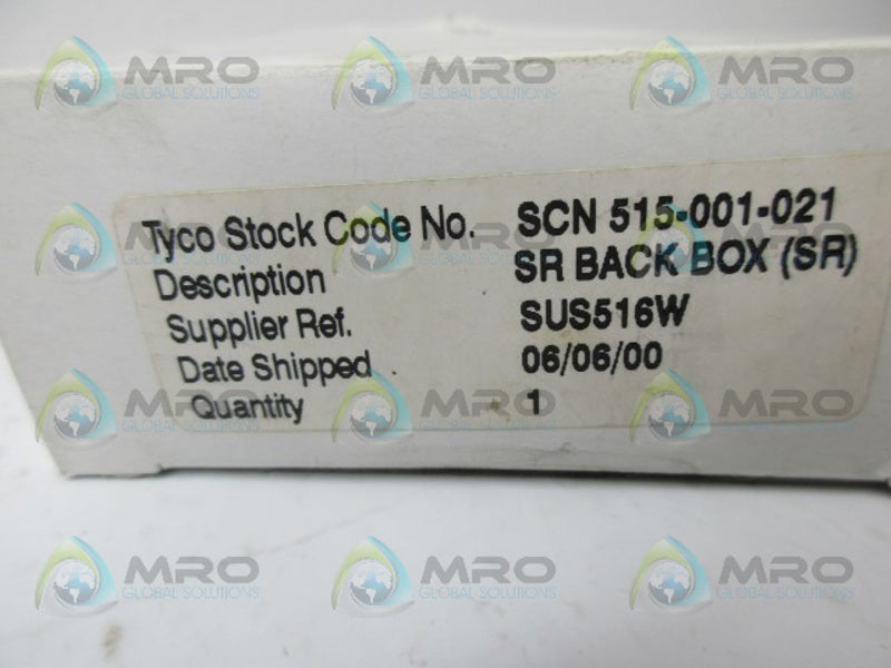 TYCO SUS516W SR BACK BOX NSMP