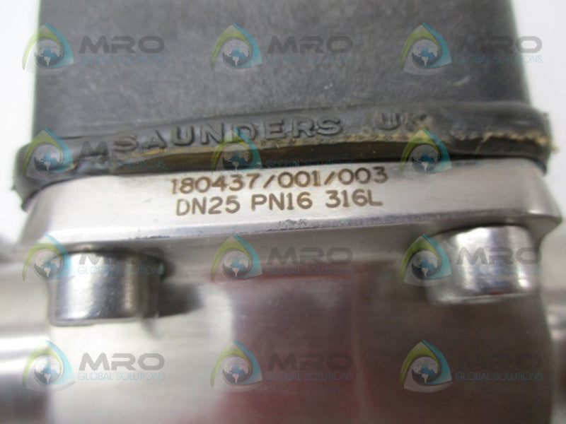 SAUNDER DN25PN16316L DIAPHRAGM VALVE NSNP