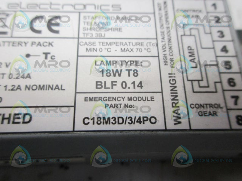 TAMTEC ELECTRONICS C18M3D/3/4/PO EMERGENCY MODULE UNMP